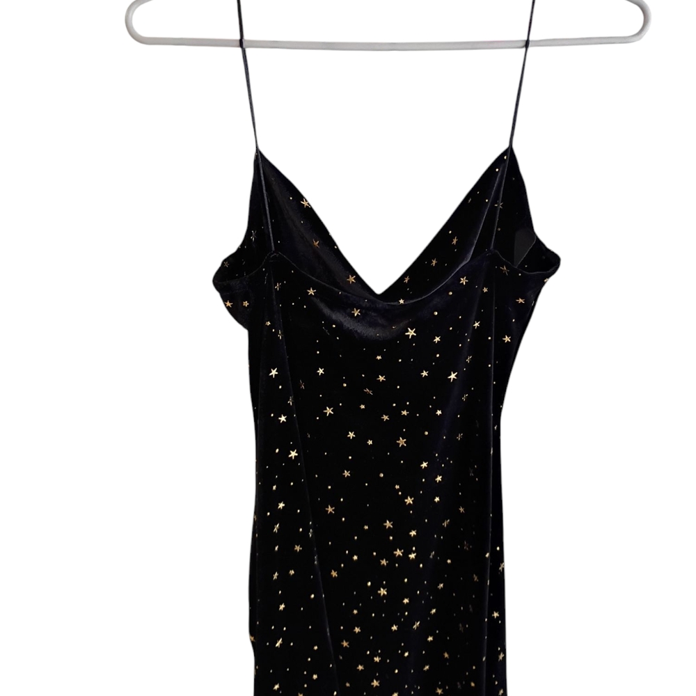 Zaful Black Dress with Gold Star Accents